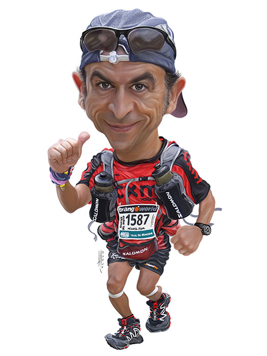 Caricaturas de corredores montaña