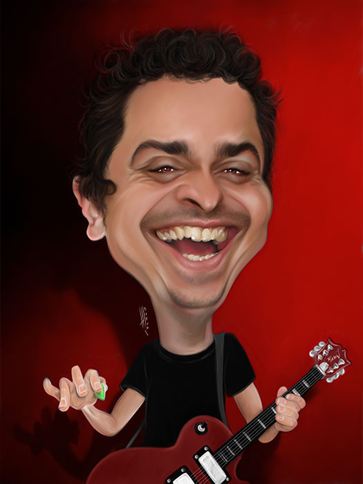 Caricaturas músicos y guitarristas