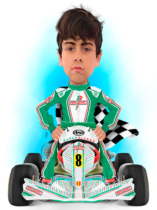 Caricaturas motoristas y pilotos