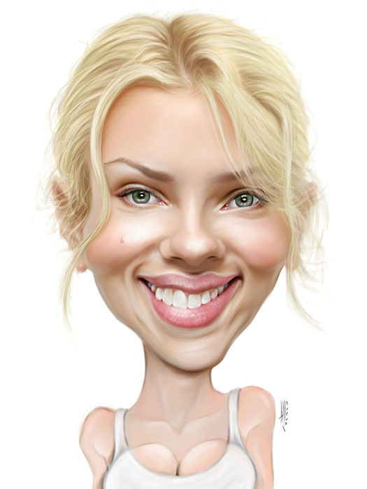 Caricatura de Scarlett Johansson