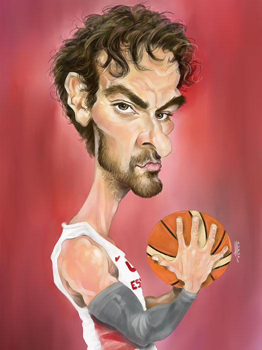 Caricatura de Pau Gasol