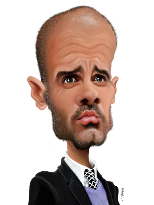 Caricatura de Pep Guardiola