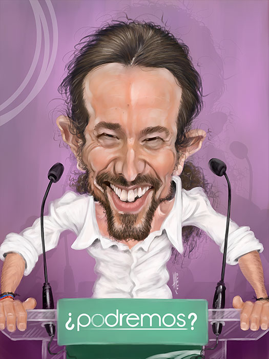 Caricatura de Pablo Iglesias